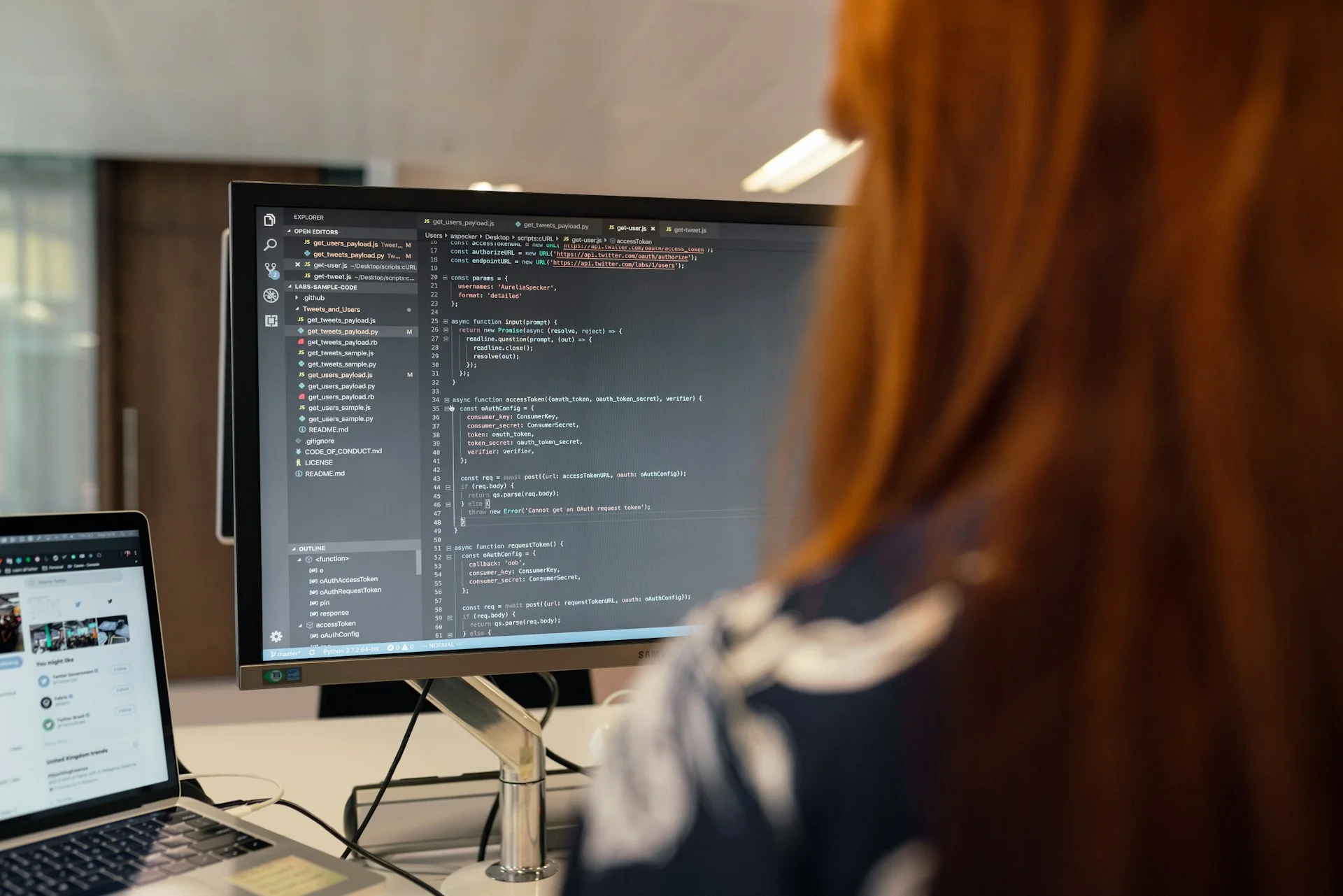 Developer working on code for a proof of concept